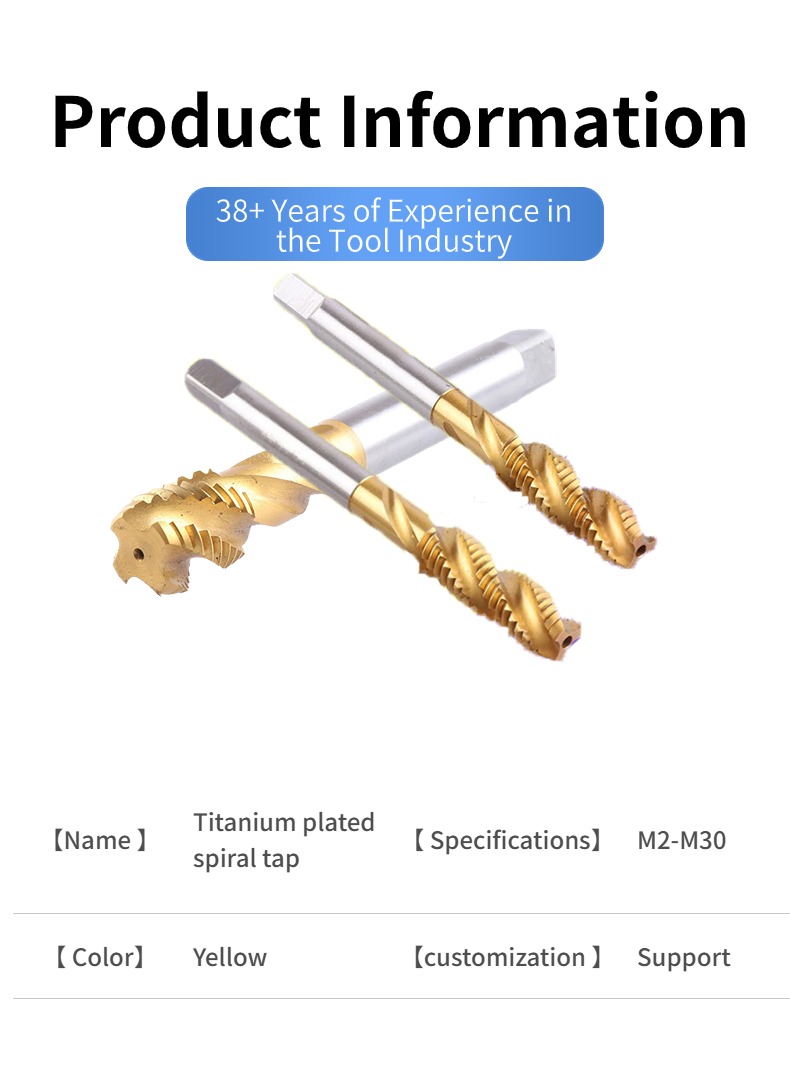 Titanium Coating Spiral Screw Taps M35HSS 6542 detail image 3